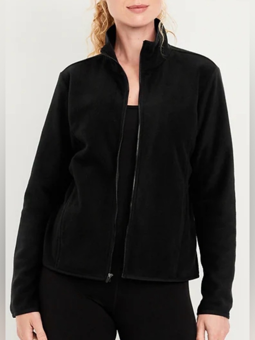 Old Navy Performance Microfleece Full-Zip Jacket, Black, sz S Tall